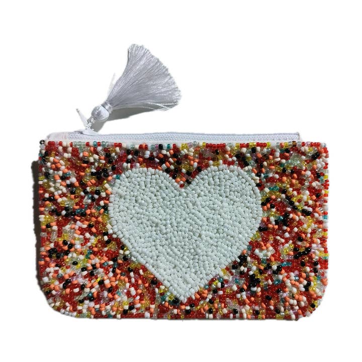 Bolsa de coração com miçangas artesanal * Presente* por atacado de Muno