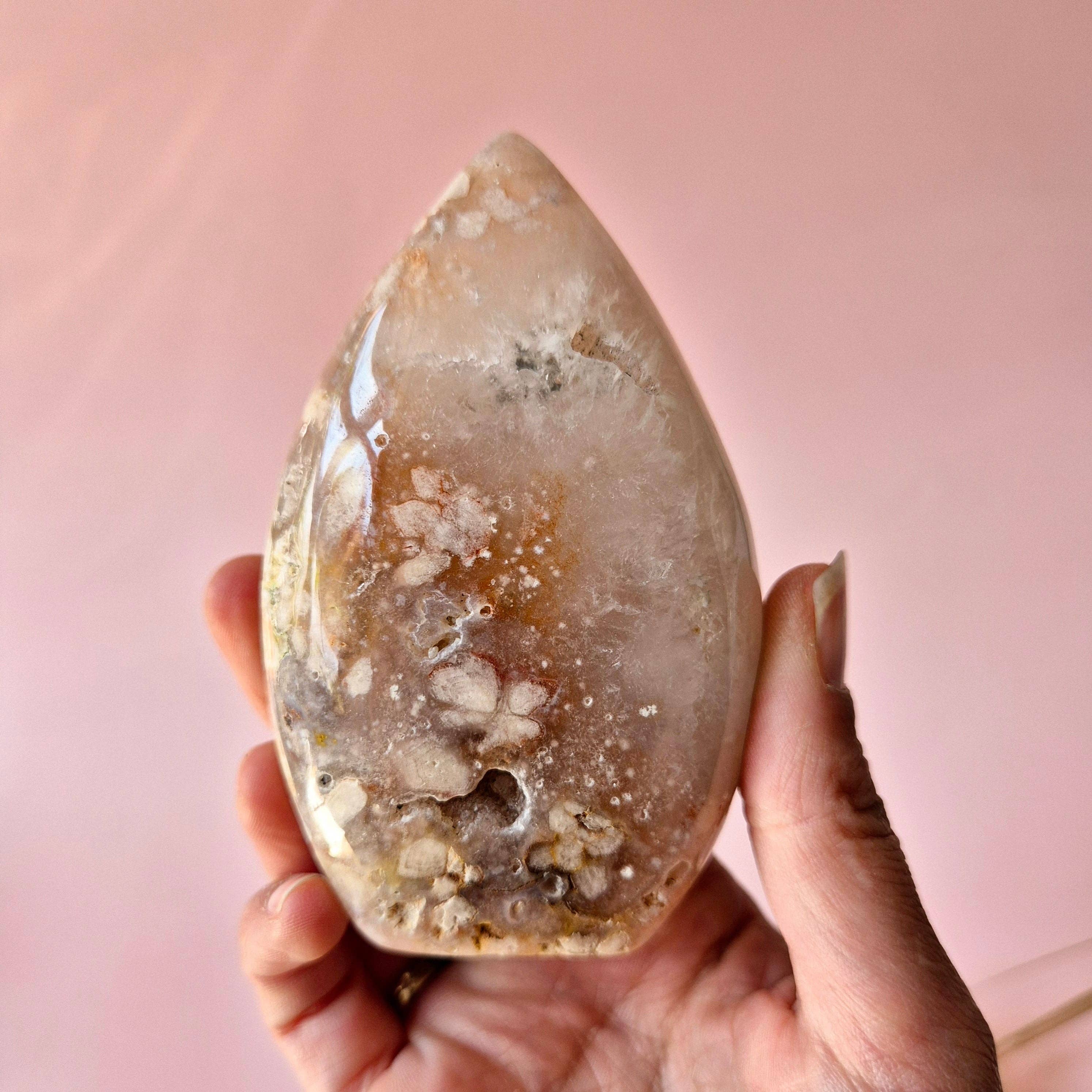 Moonlight Gemstones - Wholesale Spiritual Stone/Crystal - Druzy Pink Amethyst Freeforms & Flames – Magical Soft Energy14