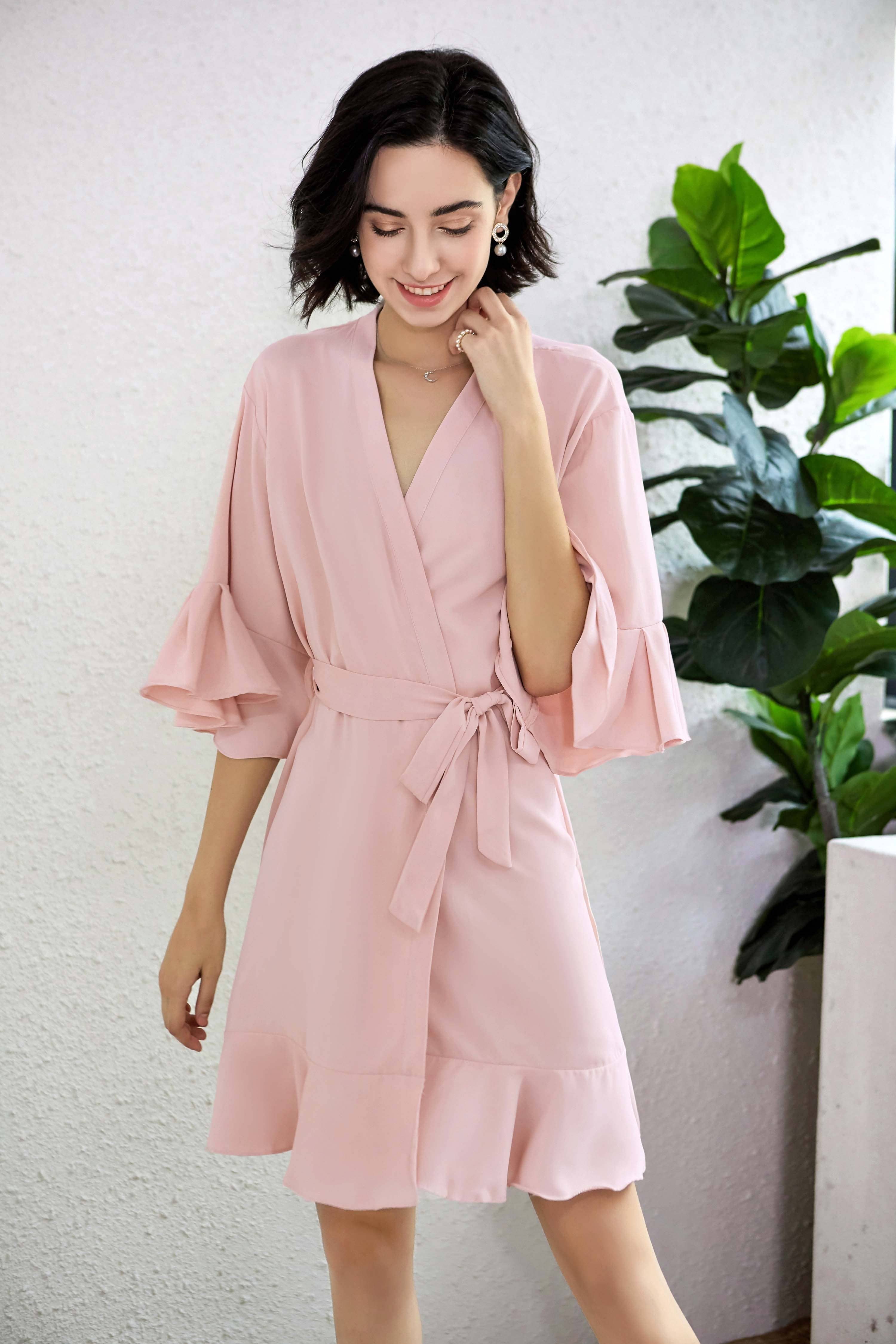 Mackleys - Wholesale Robe - Women's - PREORDER Solid Matte Satin Ruffle Robe11