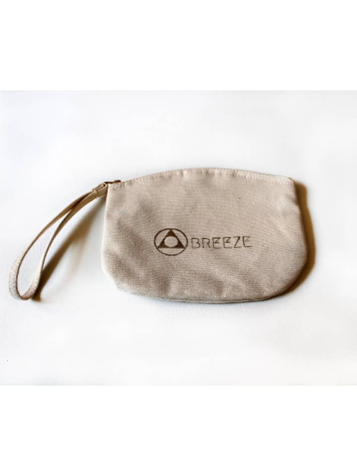 MakeMake white gold organic cotton cosmetic bag for wholesale by BreezeYoga