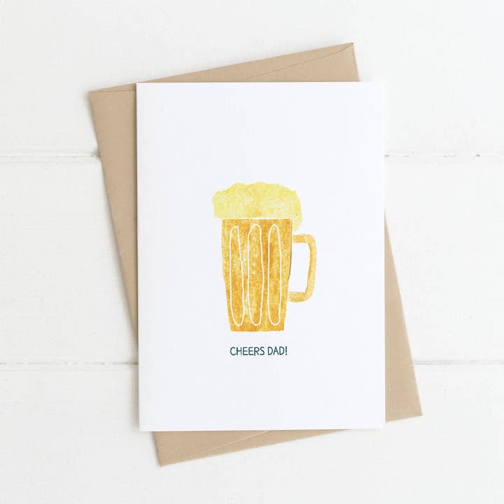 Cheers, Dad | Greeting Card | Fathers Day | Beer | Cheers for wholesale by Made by a Potato