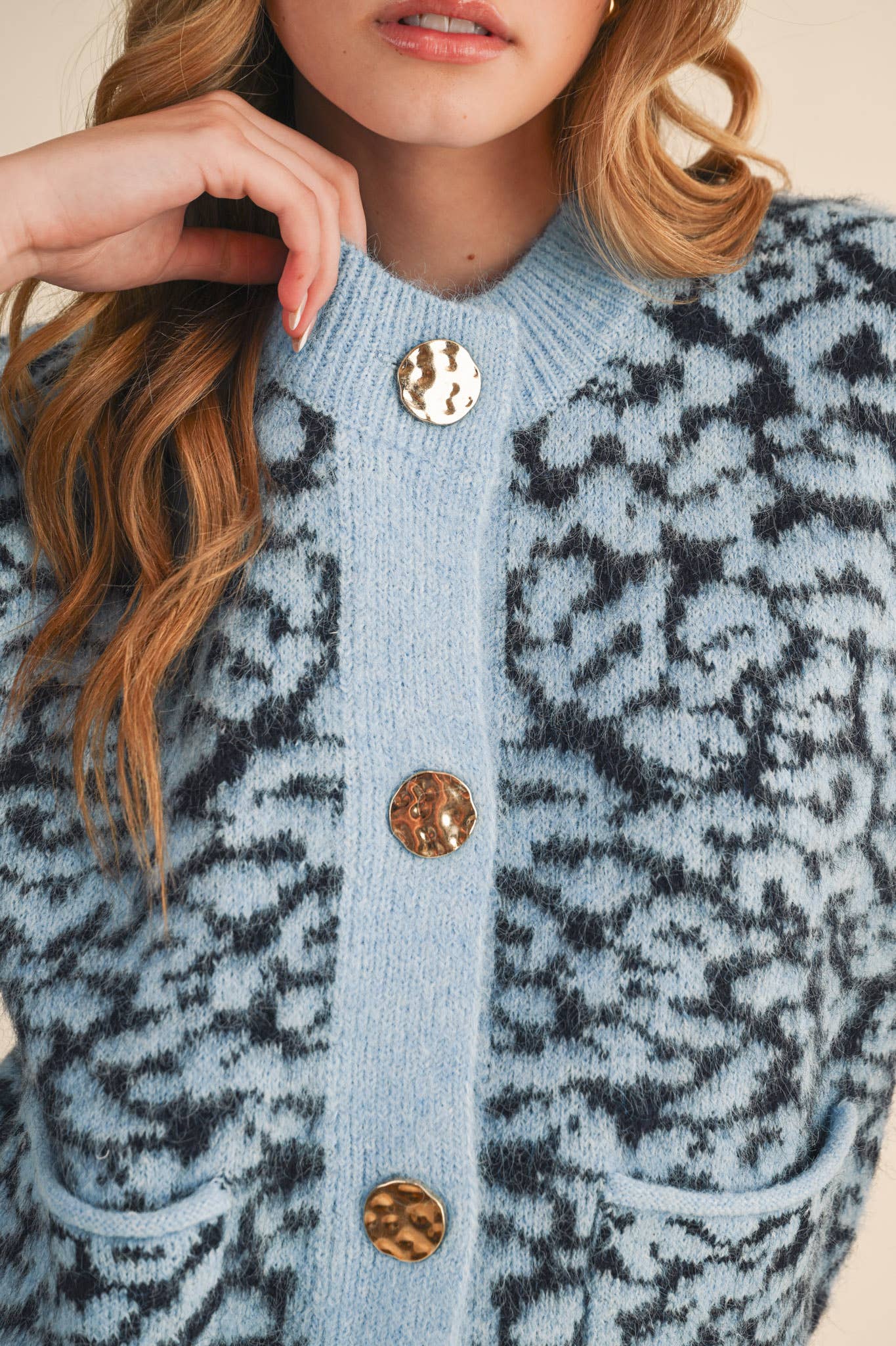 &MERCI - Wholesale Sweater Vest - Women's - LEOPARD KNIT SWEATER VEST MSW1124047