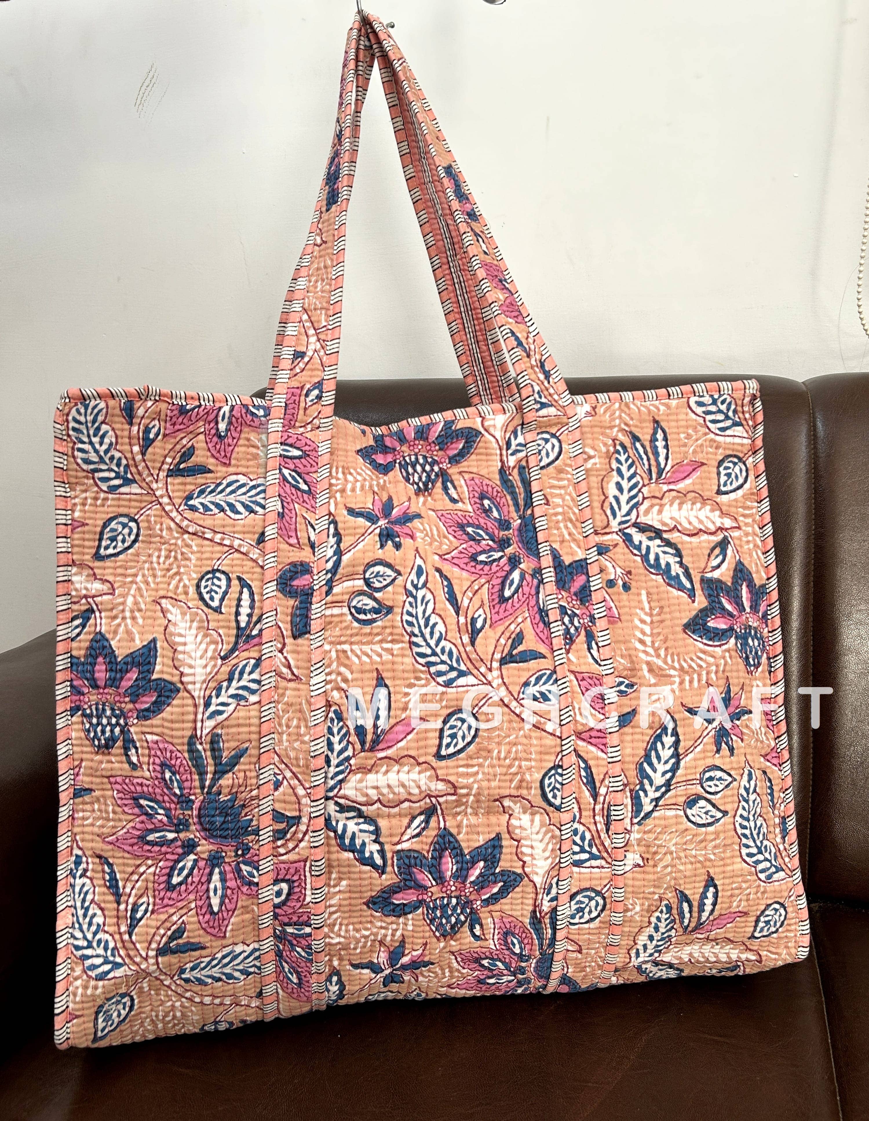 Meghcraft - Wholesale Tote Bag - Women's - Assorted Cotton Quilted Multipurpose Tote Bag | Beach Bag14