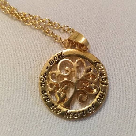 Pink tiful of LOVE - Wholesale Pendant/Charm Necklace - MOM-you are the heart of our family Pendant Necklace