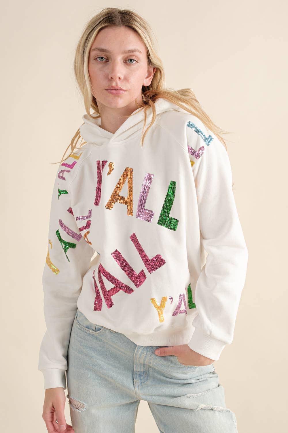 Blue B - Wholesale Hoodie - Women's - 32576J - French Terry Sequin Embroidery Hoodie5