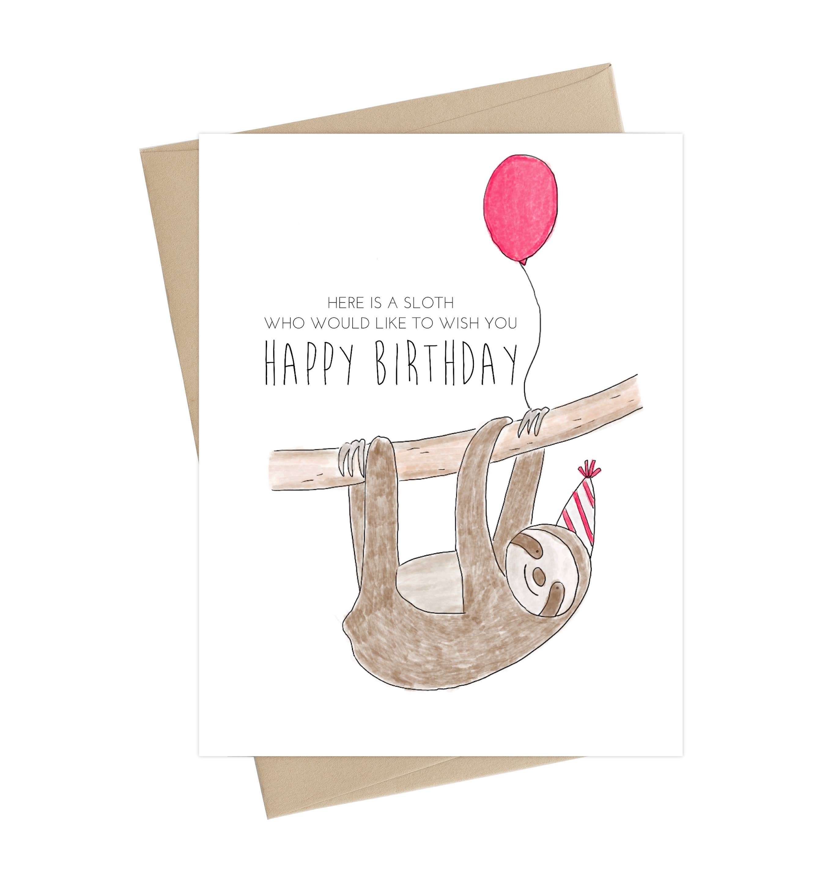 Little May Papery - Wholesale Birthday Card - Sloth Birthday Card