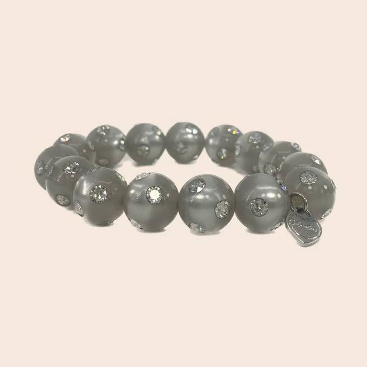Classico Perlenarmband Bari in glänzendem Grau für den Großhandel von Coloristers