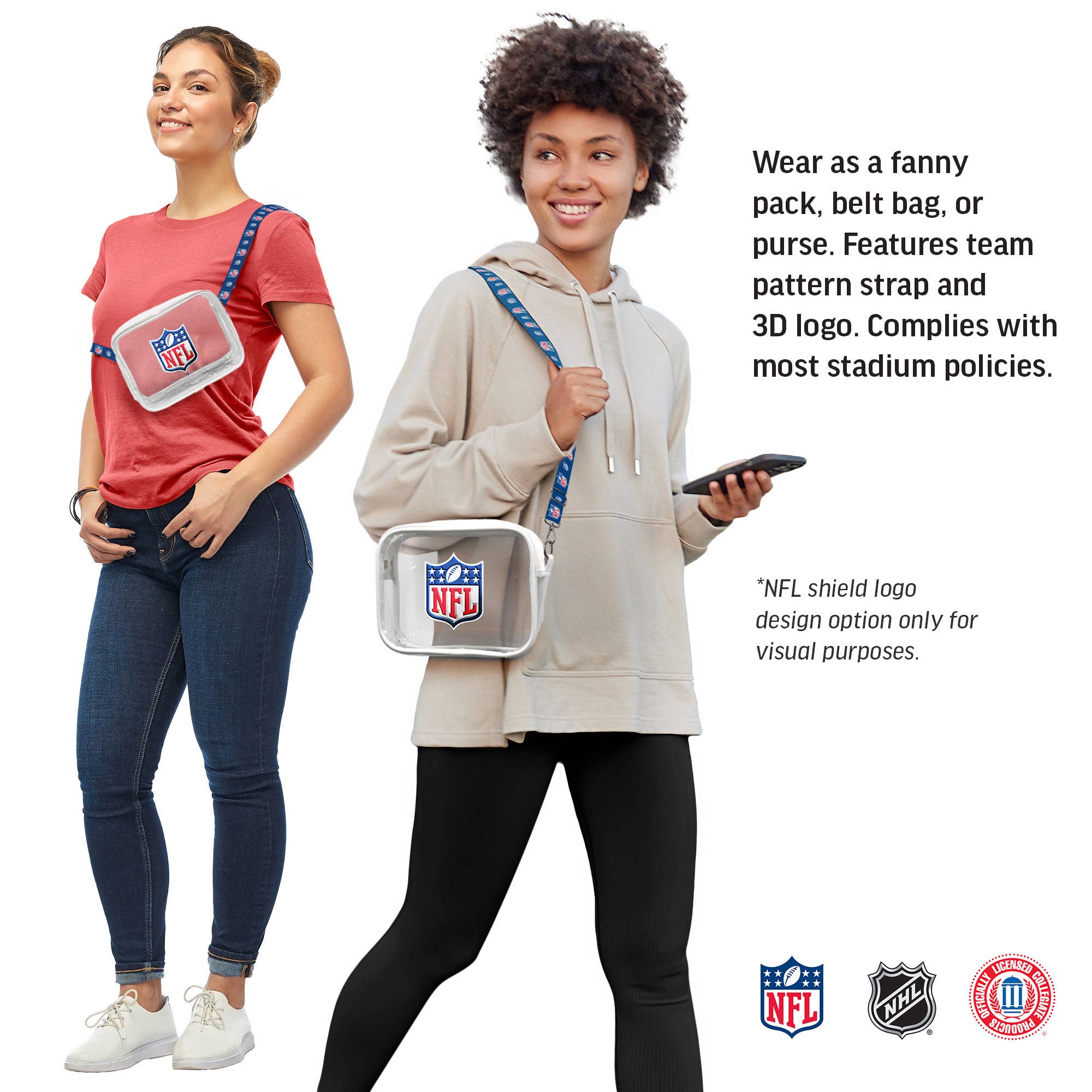 Little Earth Productions - Vente Sac à bandoulière – unisexe - Sac banane transparent NFL Kansas City Chiefs4