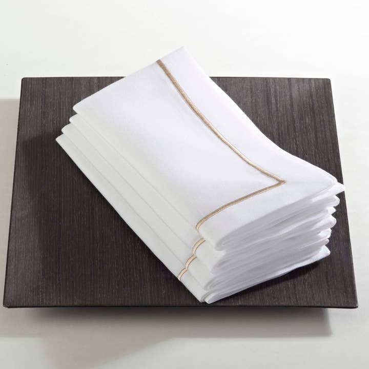 Saro Lifestyle - Wholesale Dinner & Cloth Napkin - Embroidered Line Design Napkin4