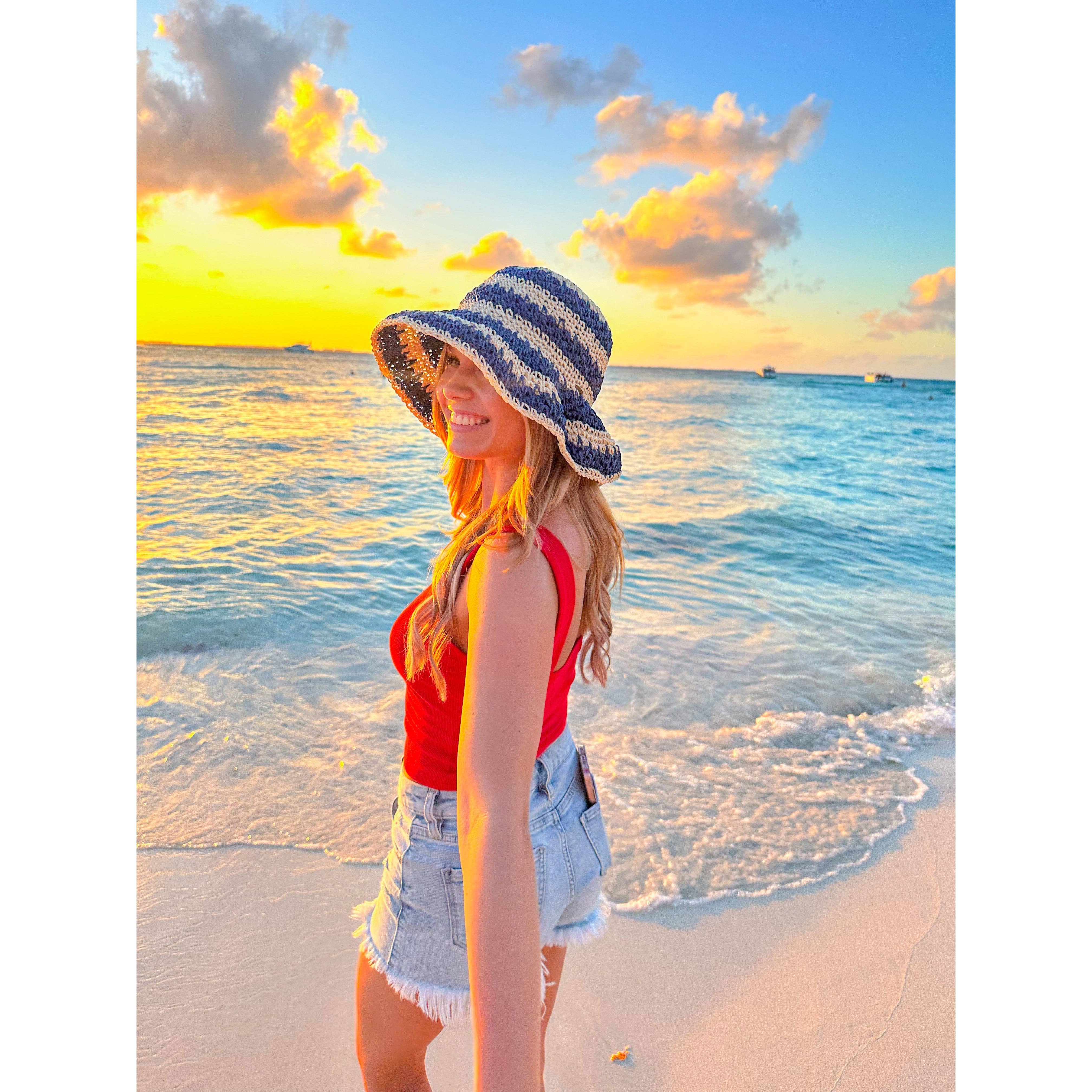 Hot Pink Broad Striped Paper Straw Hand Crochet C.C Bucket Hat ST4245 for wholesale on Faire2