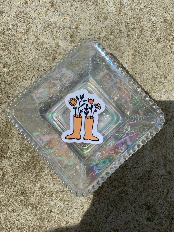 Flower Rain-Boots Sticker for wholesale by Hannah Elise Co