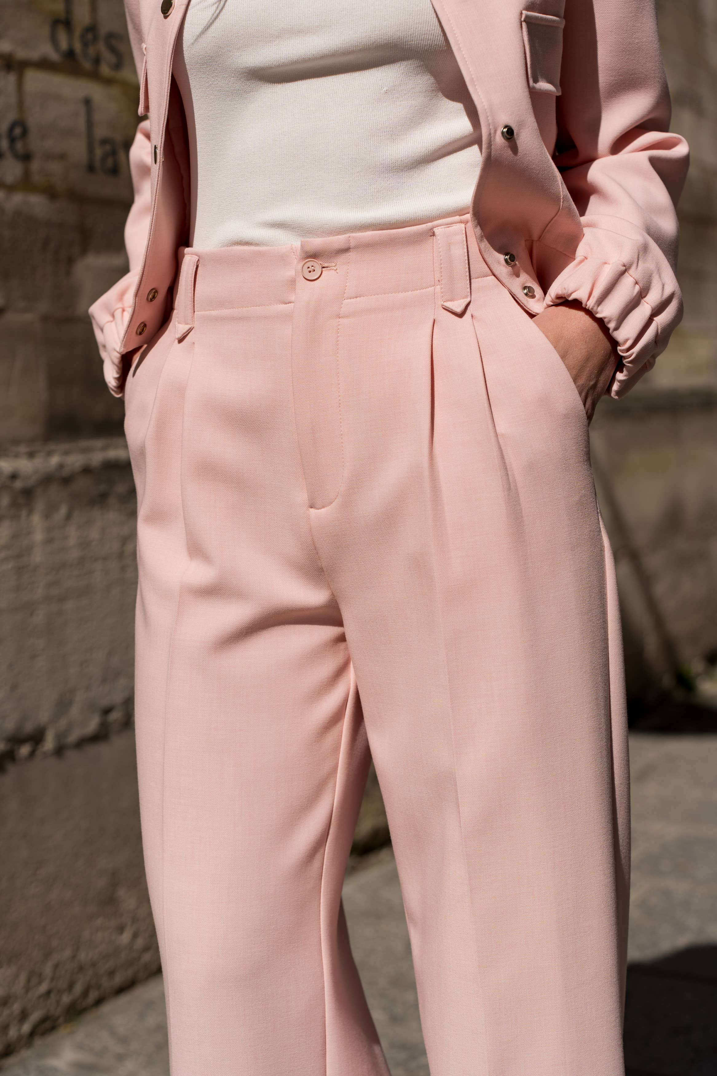 Attentif Paris - Vendita all'ingrosso Pantaloni eleganti - Donna - [Aura] Pantaloni ampi a vita alta con pinces14