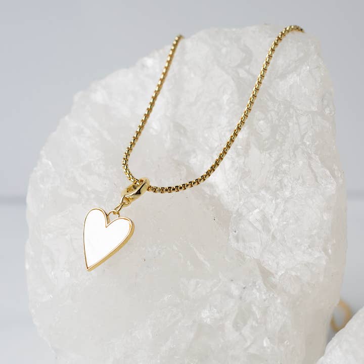 Lenny & Eva - Wholesale Individual Charm/Pendant - Heart Charm | Mother of Pearl | Charm Bar