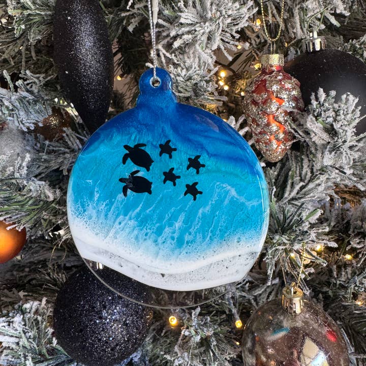 TBM Creations LLC - Wholesale Ornament - Resin Ocean Ornaments - Sea turtle variety | Beach Christmas3