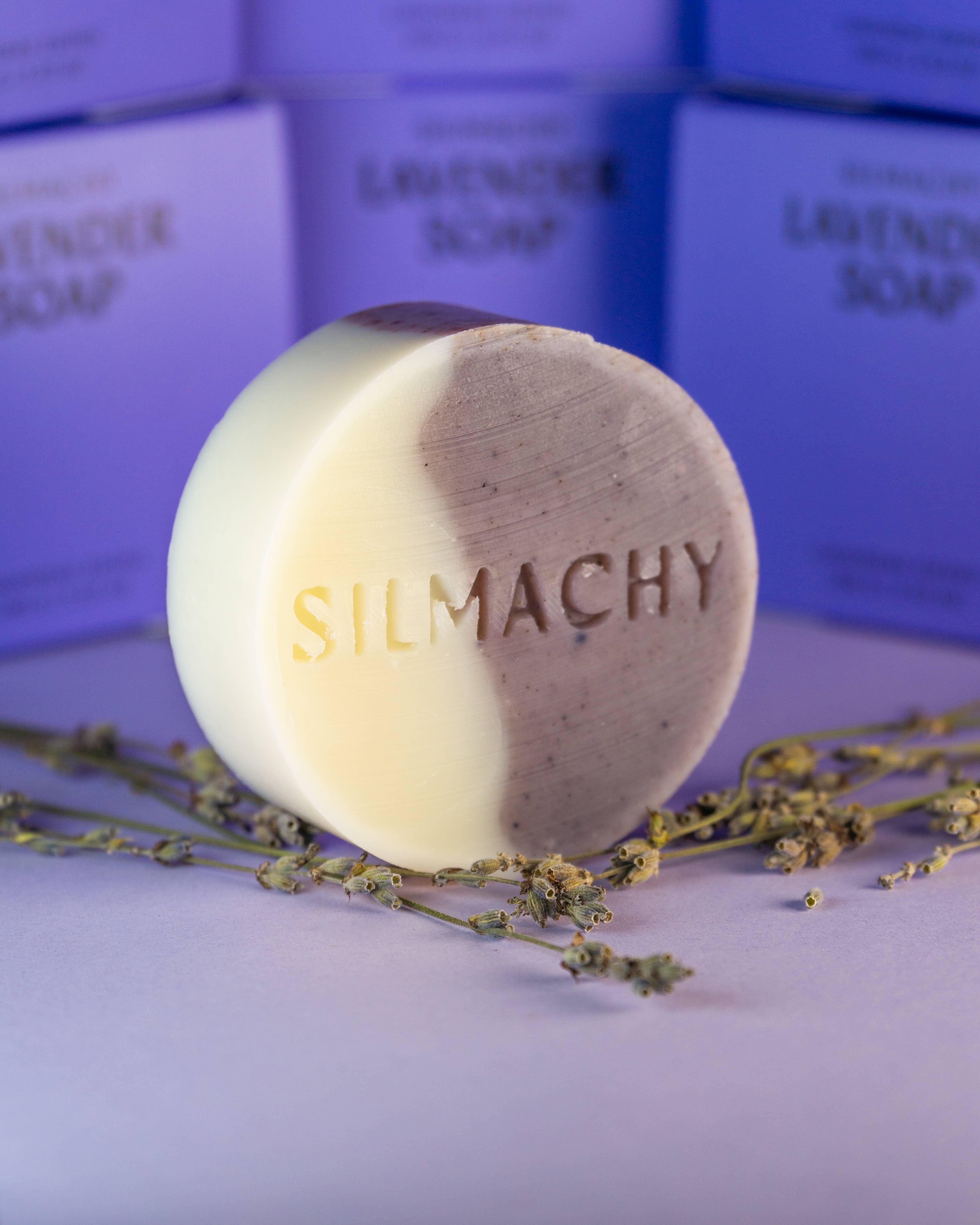 SILMACHY cosmetics - Venta al por mayor Pastilla de jabón - Jabón relajante de lavanda para manos y cuerpo – Calma y Nutre7