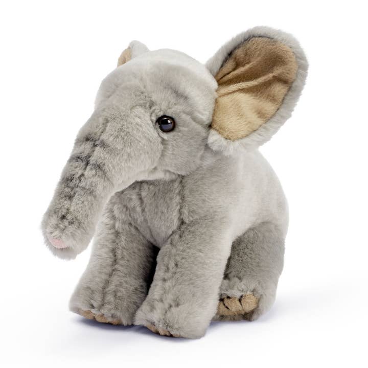Living Nature Sitting Elephant Calf Plush Stuffed Animal Toy for wholesale by Keycraft