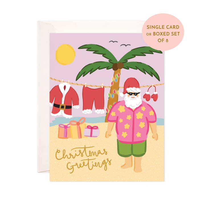 Tomtens semester gratulationskort - julkort för wholesale av Bloomwolf Studio