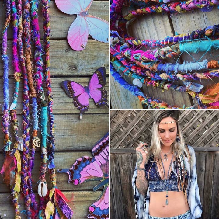 Sea Gypsy Designs - Wholesale Hair Clip - Women's - Bohemian Rag-Rug GYPSYDREADS clip-in Â