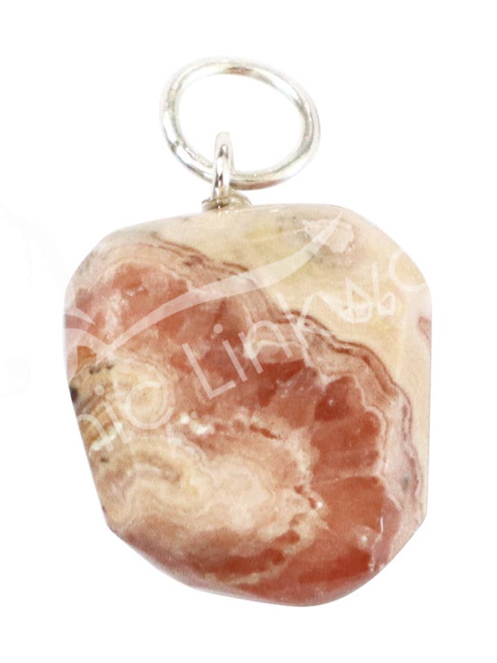 (PC)PENDANT - TUMBLED STONE RHODOCHROSITE 1-1.5" for wholesale by Oceanic Linkways Inc