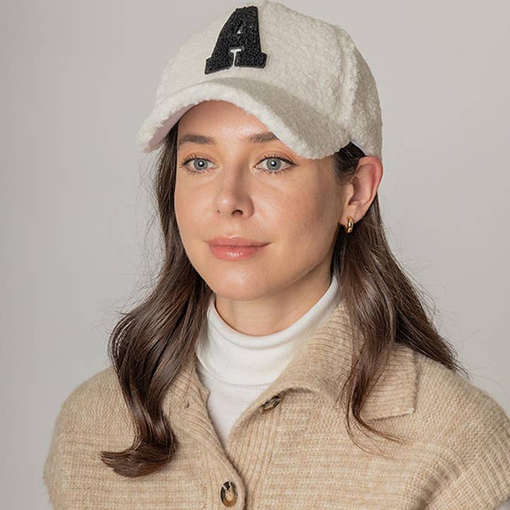 3AM BY H&D ACCESSORIES - Wholesale Baseball Cap - Women's - Letter A Sherpa Baseball Cap7
