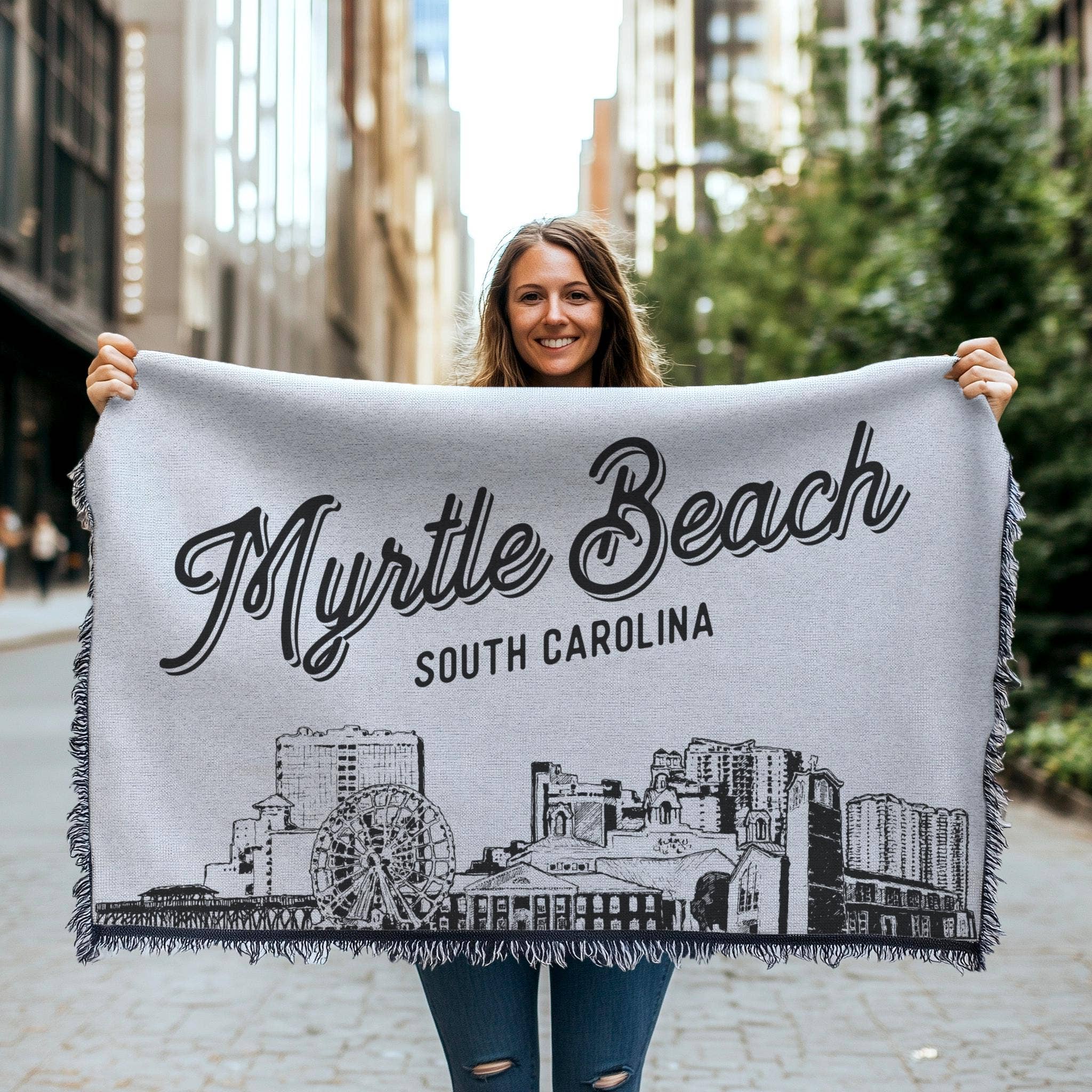 Benoit's Design Co. - Wholesale Throw Blanket - Myrtle Beach South Carolina City Blanket0