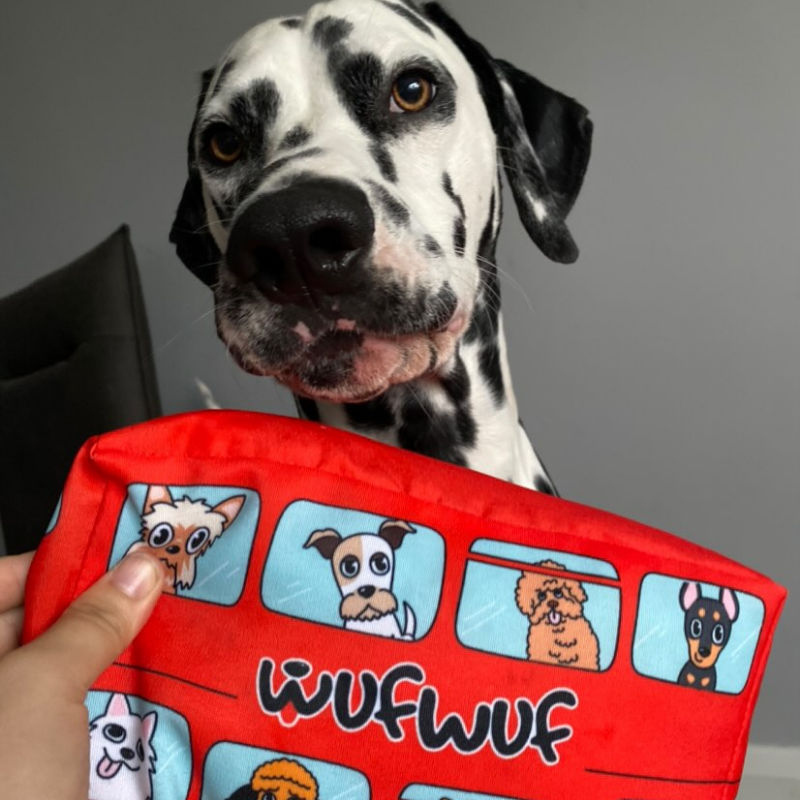 WufWuf - Vendita all'ingrosso Giocattoli sonori per animali - Cani - Giocattolo per cani WufWuf City Transpawt, autobus di Londra in peluche con sonaglio2