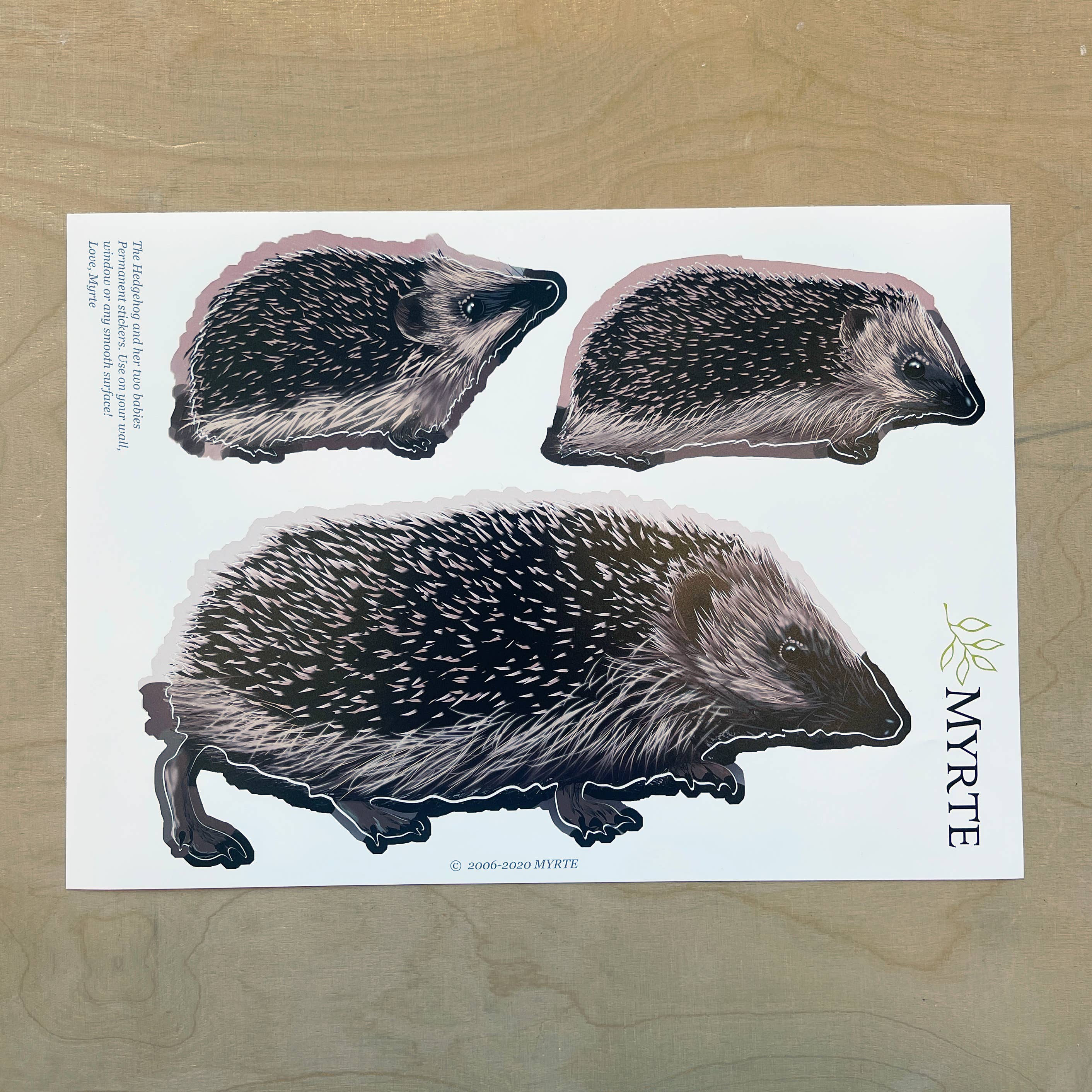 MYRTE – Großhandel Wandtattoo/-sticker – Igel Wandtattoo mit 3 Illustrationen von MYRTE2
