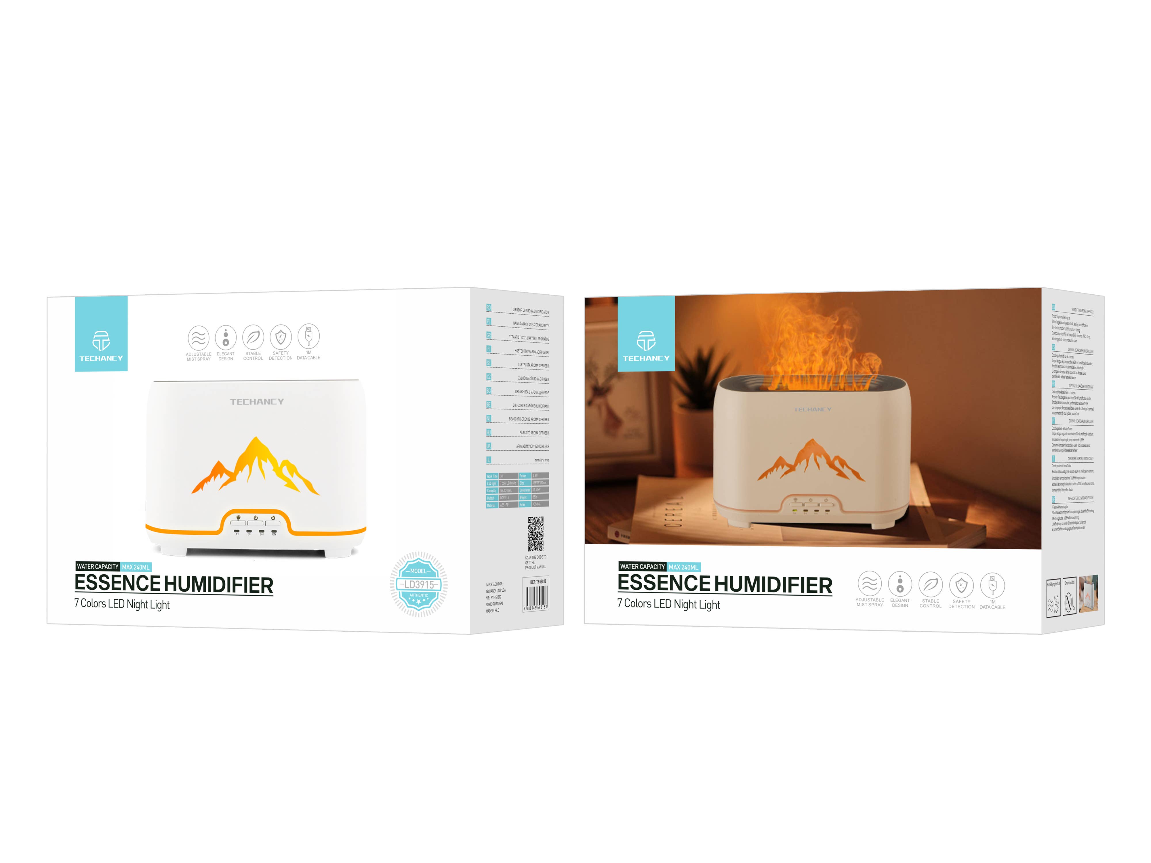 TECHANCY - Wholesale Electronic Diffuser - TECHANCY Essential Oil Diffusers, Flame Air Diffuser 240ML3