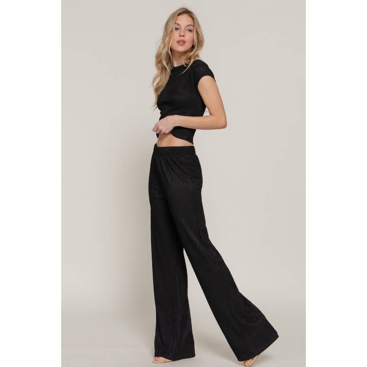 Style Up - Wholesale Top & Pant Set (NOT Loungewear) - Women's - CROP TOP AND FLARE PANTS SET