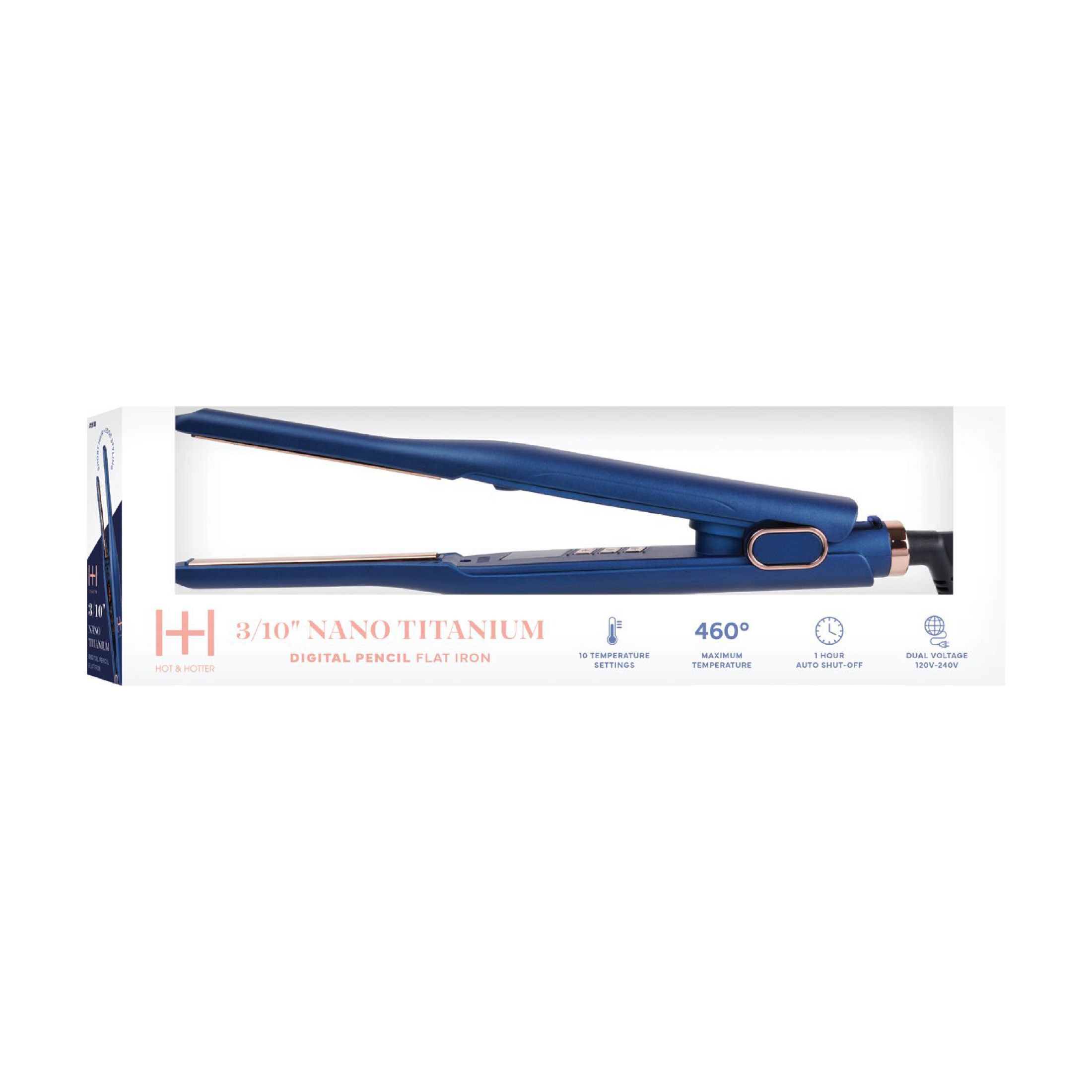 Annie International, Inc. - Wholesale Straightener/Flat Iron - Hot & Hotter Nano Titanium Digital Pencil Flat Iron 3/10"3