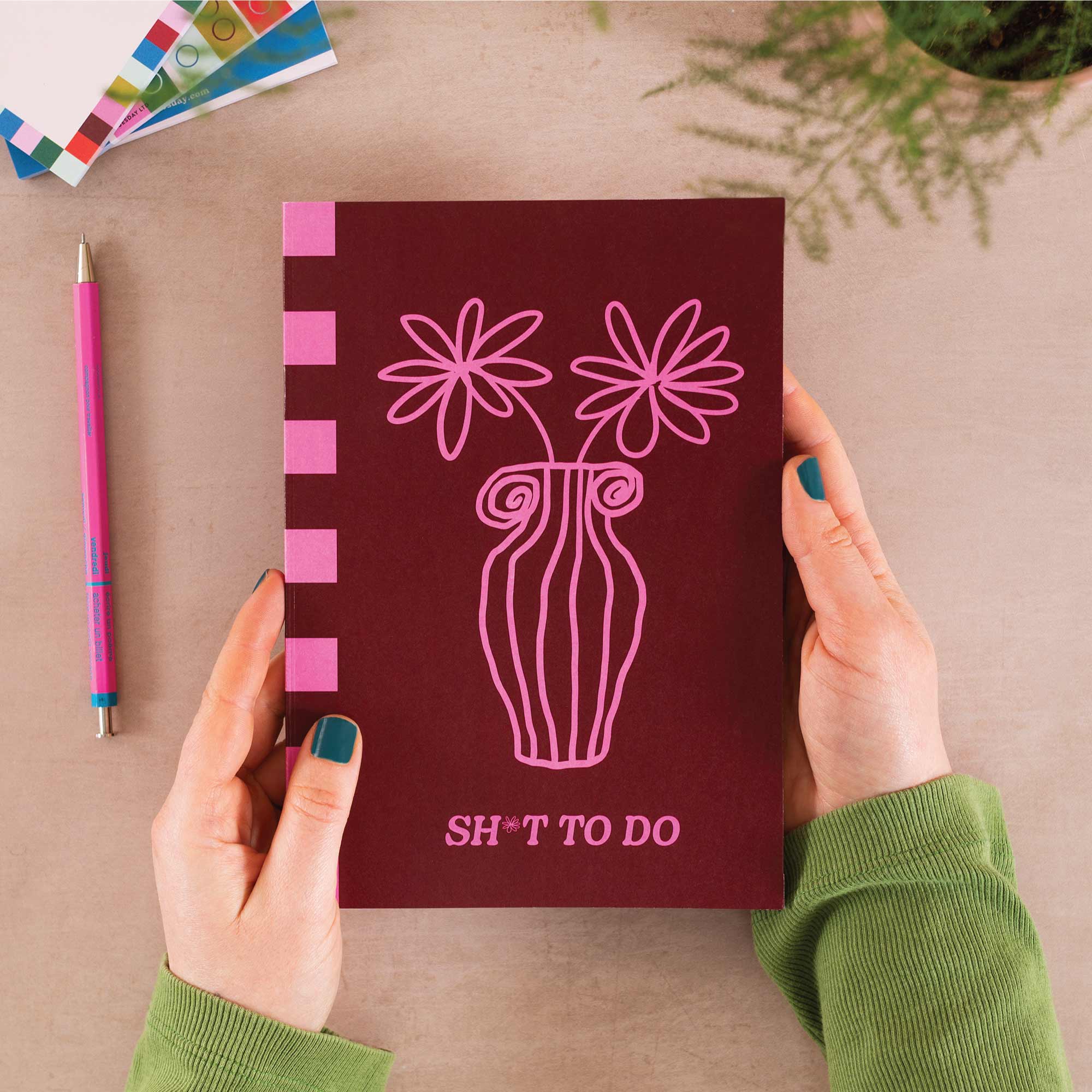 Good Tuesday (Once Upon a Tuesday) - Wholesale Notebook - A5 Hot Pink Bloom Notebook0