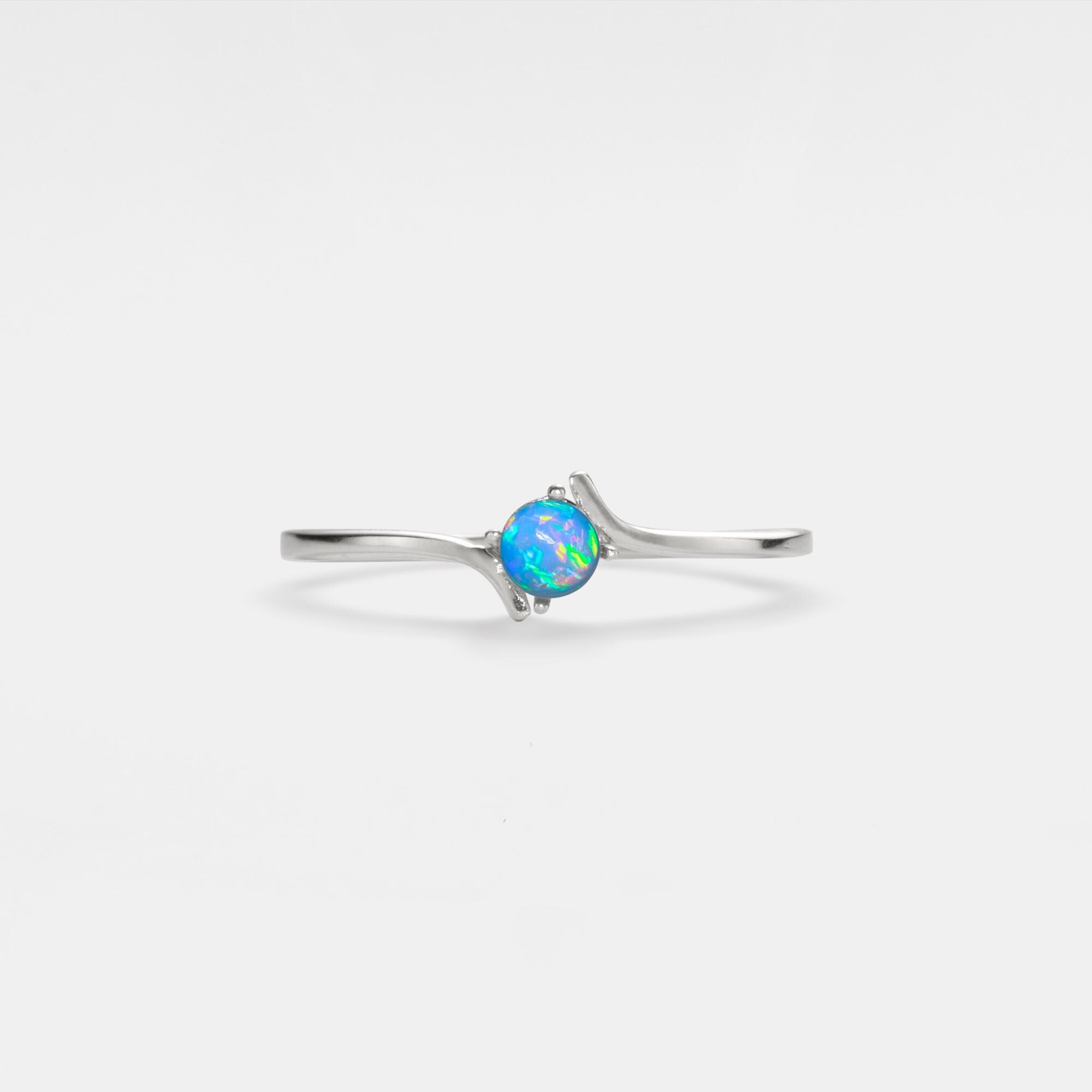 Perimade & Co. LLC - Wholesale Single Stone/Solitaire Ring - Natural Opal Stacking Thin Band Ring in 925 Sterling Silver2