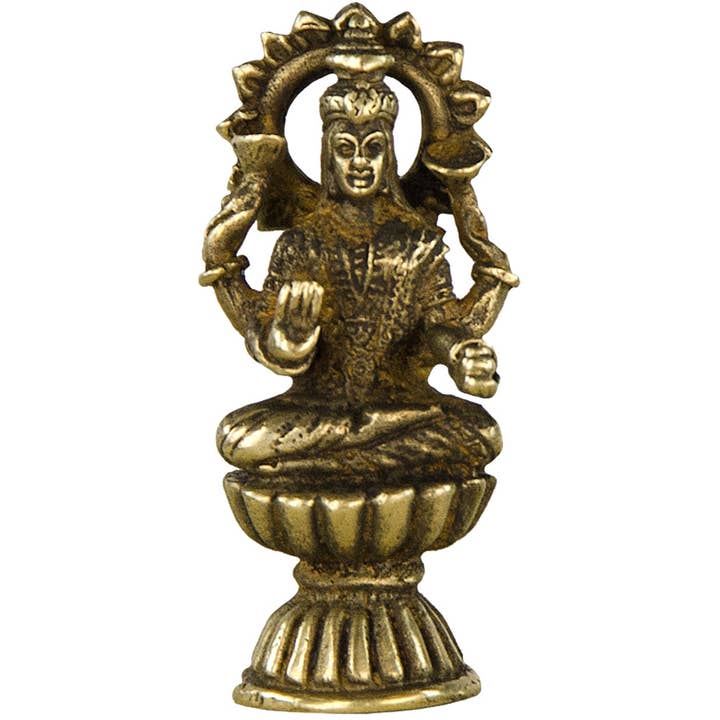 Mini Brass Statues Chakra Laksmi (Pk of 3) for wholesale by Kheops International
