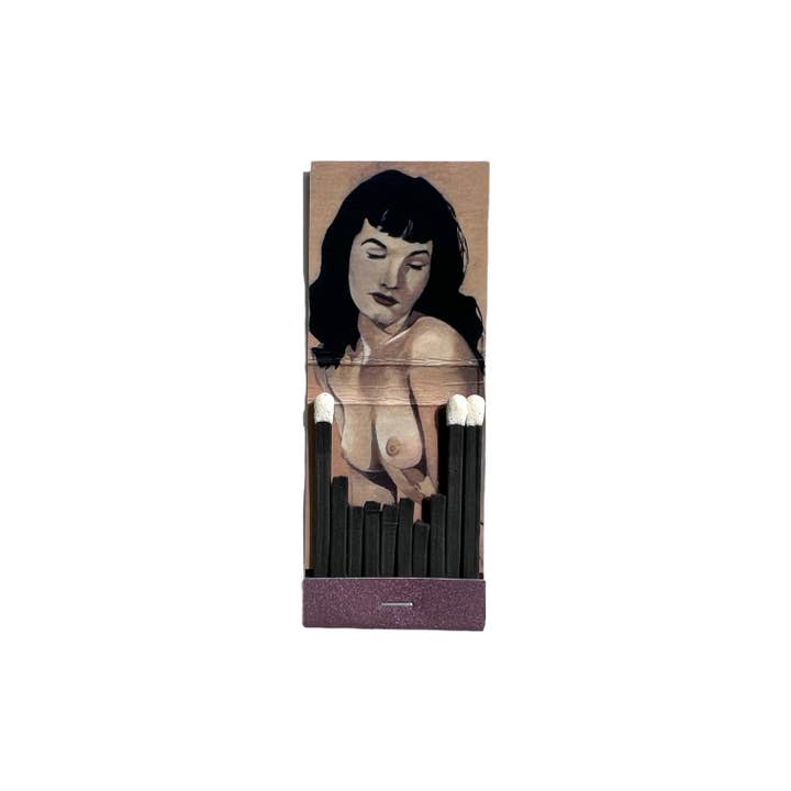 Bettie Page Nude Handgefertigter Streichholzbuchdruck für den Großhandel von King Margot