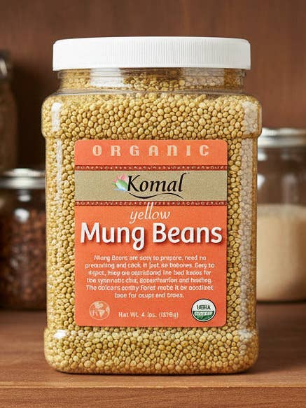 Vente en gros de haricots mungo - jaunes, biologiques, 4 lb (1818 g) pour la vente par Komal Herbals, Inc