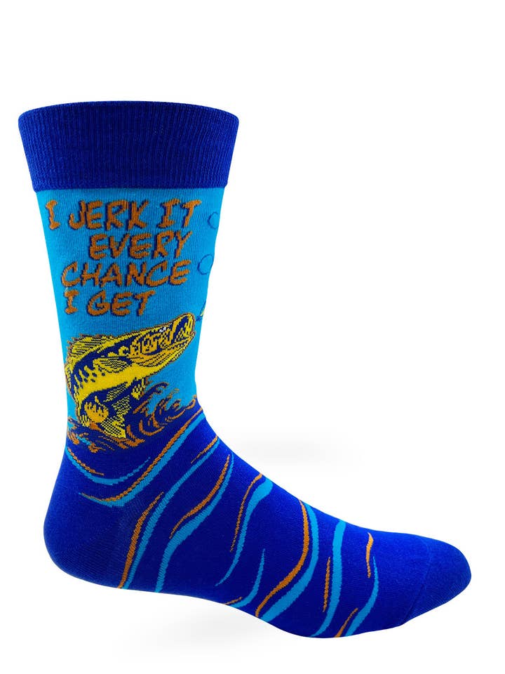 Fabdaz - Wholesale Socks - Men's - I Jerk It Every Chance I Get Men's Novelty Crew Socks1