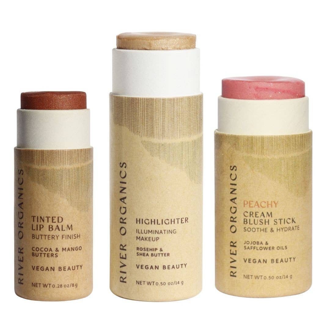 River Organics - Wholesale Lip Balm Set - Lip + Highlighter + Blush Set (Mix & Match)16