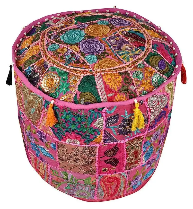 GYPSY STUDIO – Großhandel Pouf – Indischer Hippie Vintage Baumwolle Bodenkissen Patchwork0