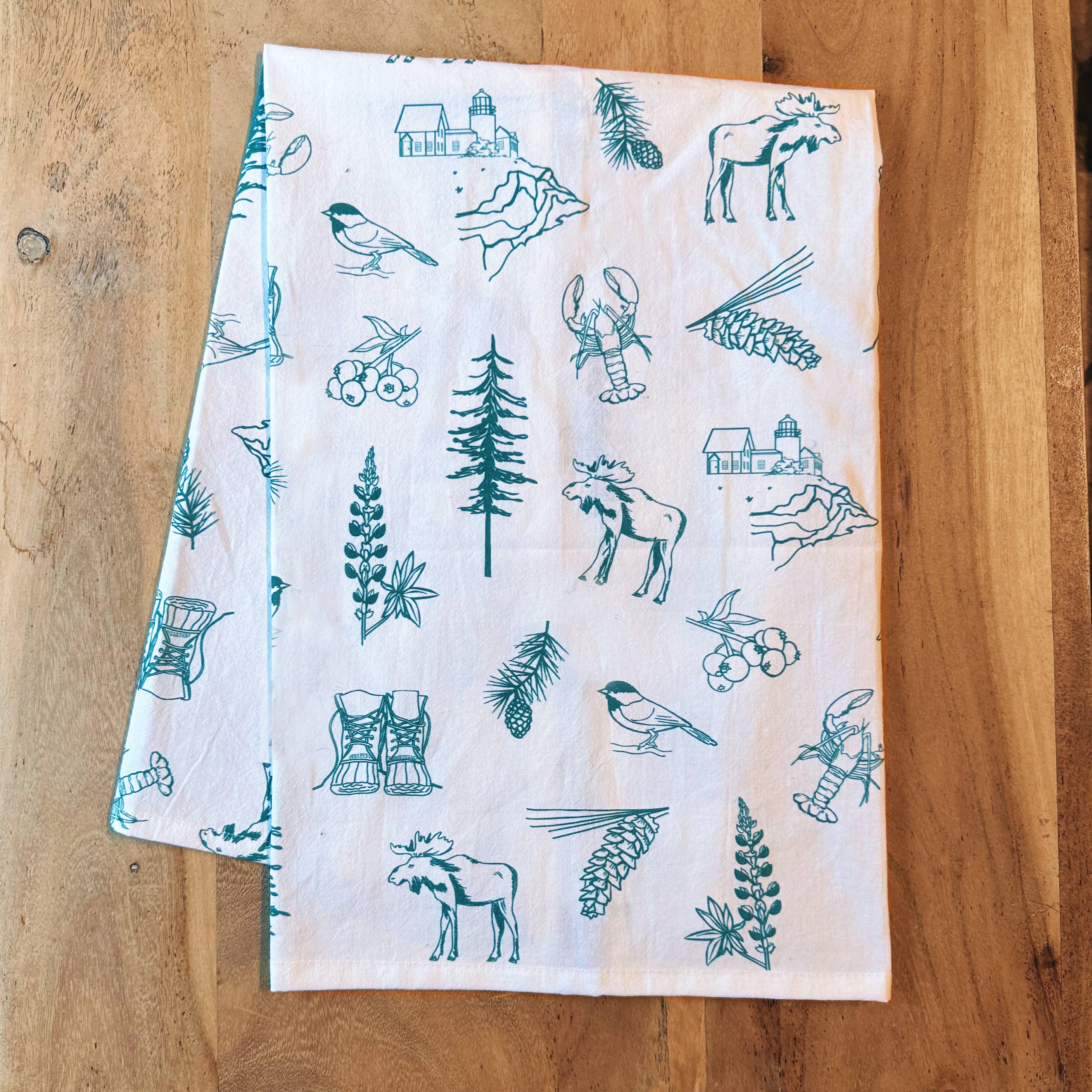 Reclaimed Maine Co. - Wholesale Tea Towel - Best of Maine Tea Towel | Maine Kitchen Towels1