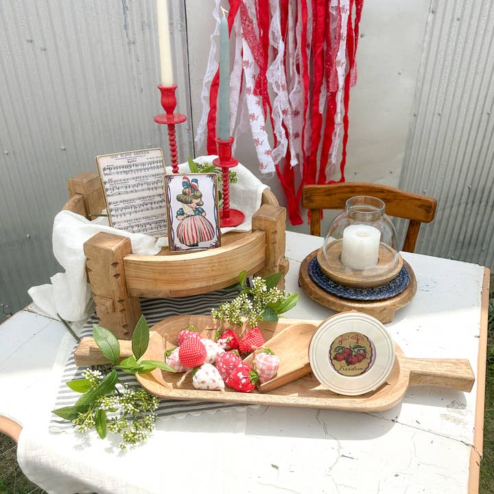 Made Market Co. – wholesale Dekorativ tallrik/fat/skål – Hittade trä piedestal Medium3