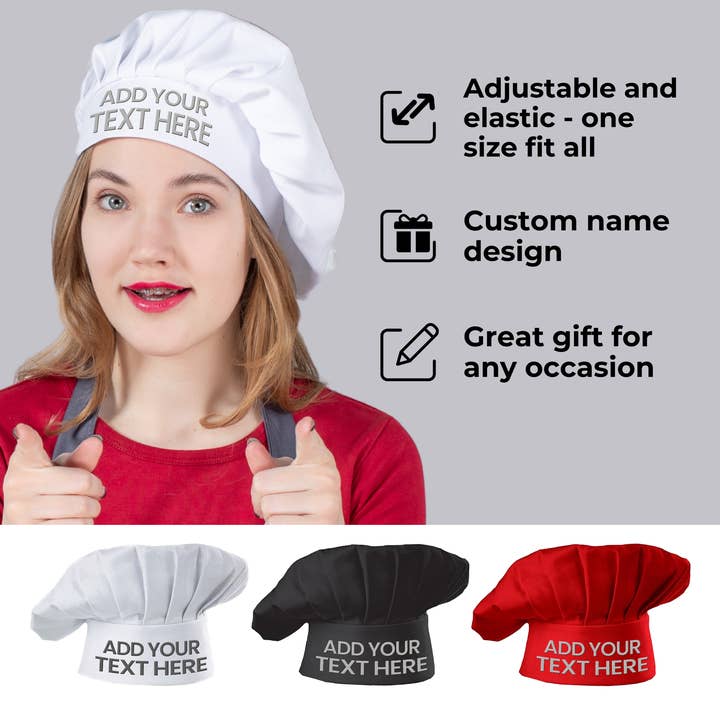 Gradzo - Wholesale Hat accessory – men's - Custom Grill Chef Hat – Embroidered Name and Knife Design7