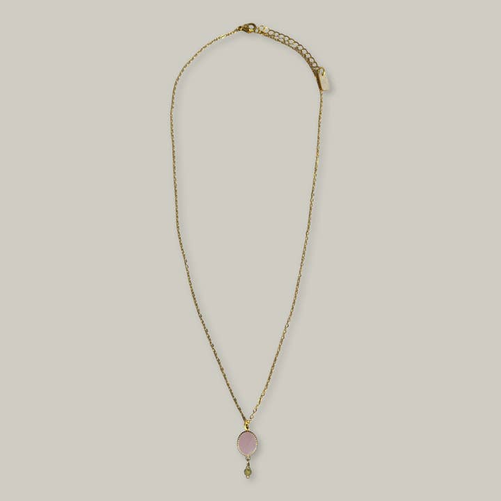 Jazu Jewellery - Wholesale Pendant/Charm Necklace - Nona necklace with enamel oval stainless steel pendant1