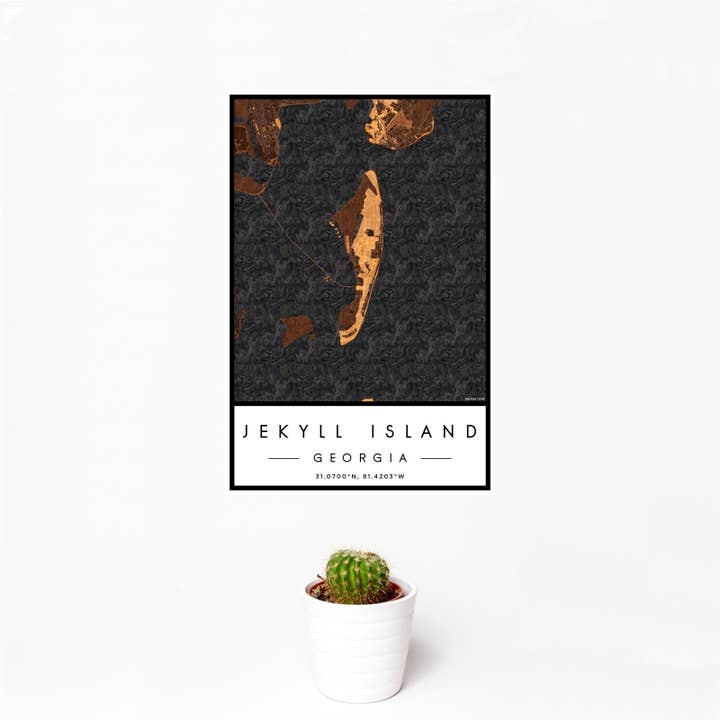 Jekyll Island GA Map Print Ember for wholesale by JACE.design