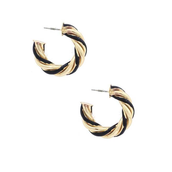 Micheola Luxe - Venta al por mayor Pendientes de aro - Pendiente de círculo abierto trenzado