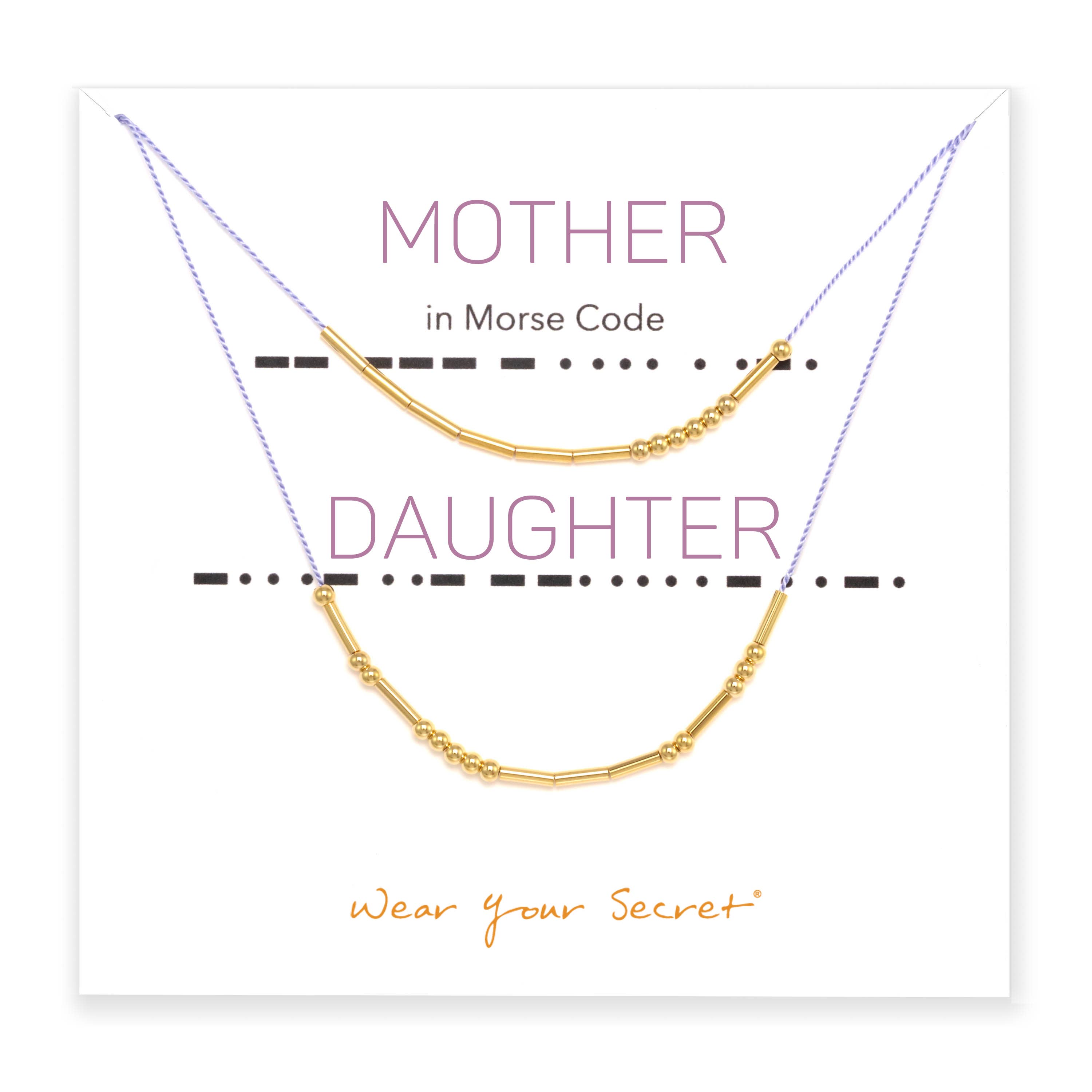 REMOVED BRAND - Wholesale Link & Chain Necklace - "Mother Daughter" Set of 2 Morse Code Jewelry0