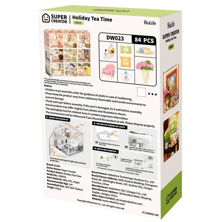 Robotime - Wholesale DIY Craft Kit - DW023 Rolife Holiday Tea Time DIY Miniature House5