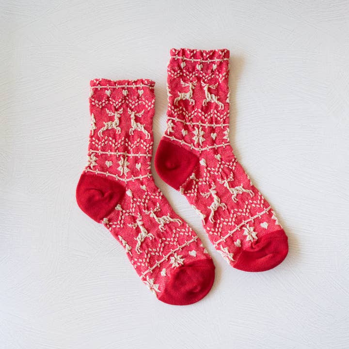 Tiepology - Wholesale Socks - Women's - Christmas Glitter Casual Crew Socks1