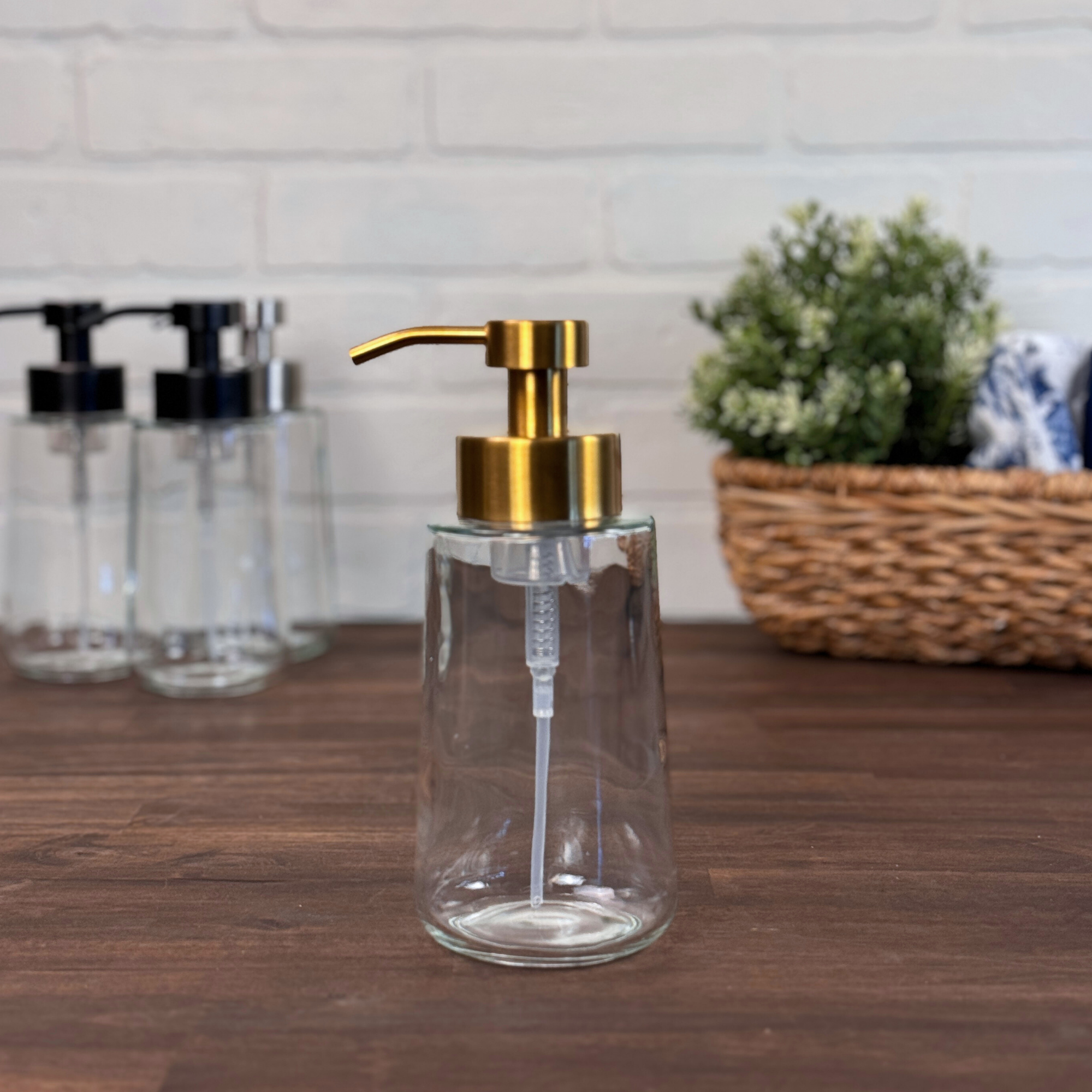 The Bottle Shoppe - Wholesale Soap Dispenser - 15oz Sonoma Foaming Glass Soap Dispenser with metal pumps5