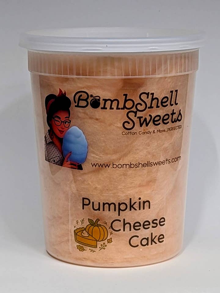 Pumpkin Cheesecake Gourmet Cotton Candy for wholesale by Bombshell Sweets
