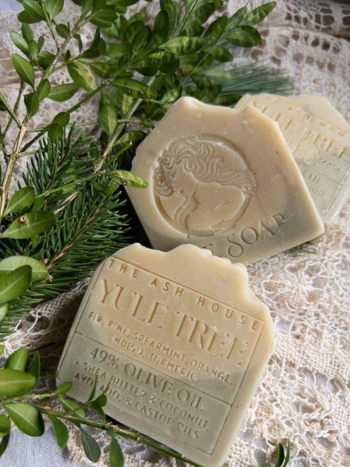 Yule Tree Holiday Handcrafted Palm Oil Free Soap for wholesale by The Ash House Soap Studio